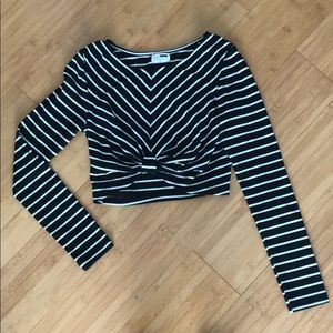 LF long sleeve striped crop top
